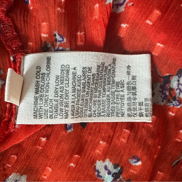 Free People Red Floral Blouse - Picture 6 of 10
